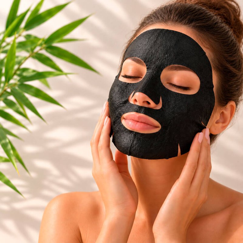 Mascarilla facial de carbon de bambu