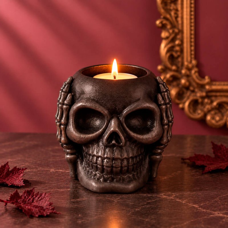Molde portavelas calavera que no oye