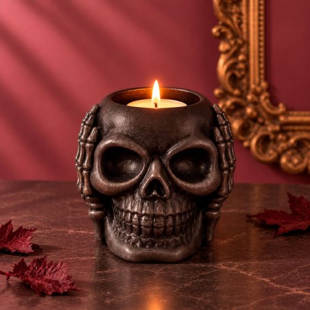 Molde portavelas calavera que no oye