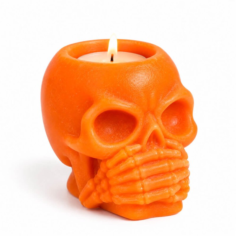 portavelas de cera calavera que no habla