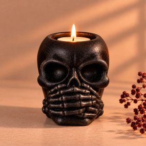 Molde portavelas calavera que no habla