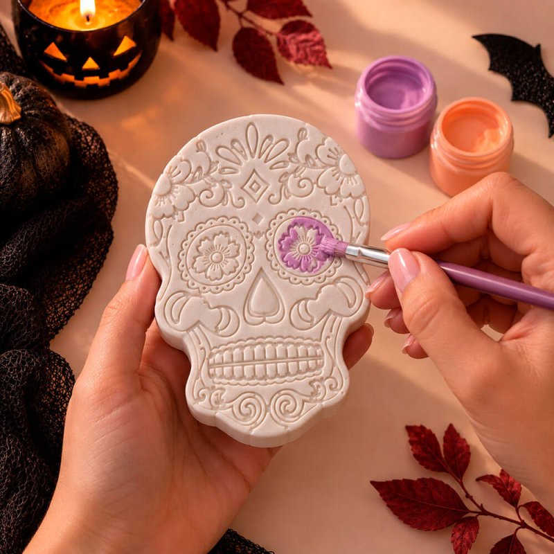 Catrina mexicana en escayola para pintar