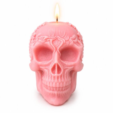 Molde para velas calavera con corona de flores