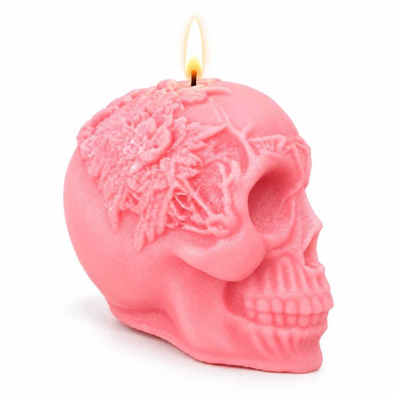 Molde para velas calavera con corona de flores comprar