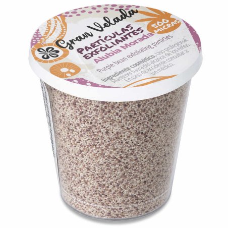 Envase partículas exfoliantes alubia morada 500 micras