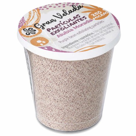 Envase partículas exfoliantes alubia morada 250 micras