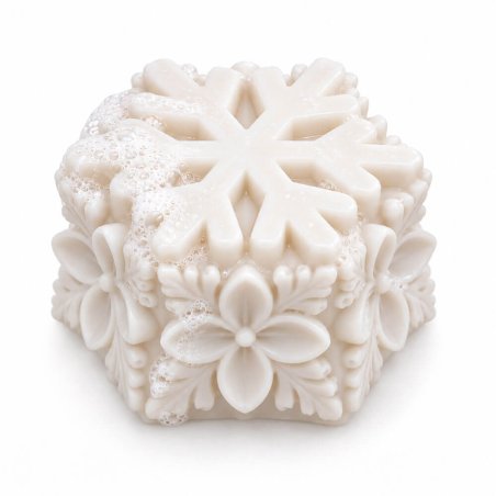 Molde para jabones copo de nieve con flores