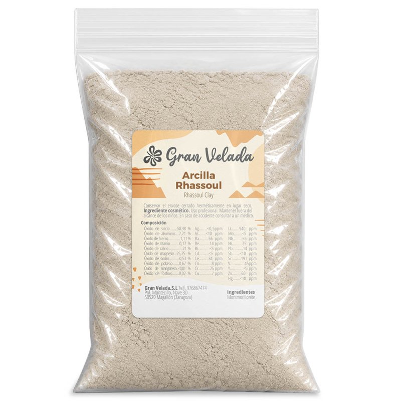 Arcilla rhassoul Gran Velada para cabello y mascarillas — barro marroquí en bolsa
