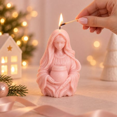 Vela virgen con vasija