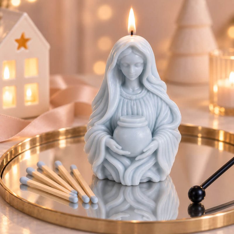 Velas de cera virgen con vasija