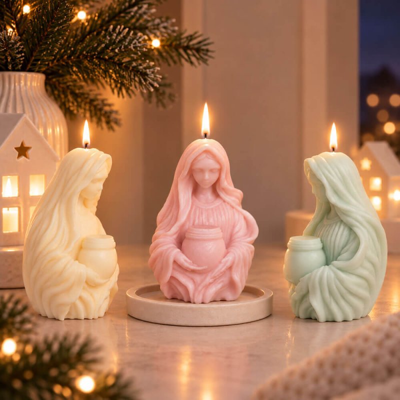 Velas virgen con vasija