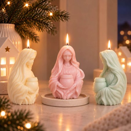 Velas virgen con vasija