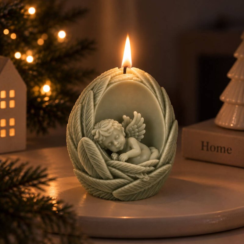 Molde para velas ángel dormido en hornacina comprar