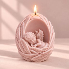 Molde para velas ángel dormido en hornacina