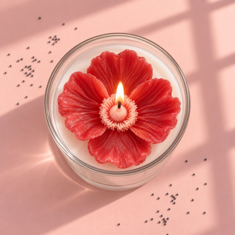 Molde para velas flor de amapola para vela en vaso