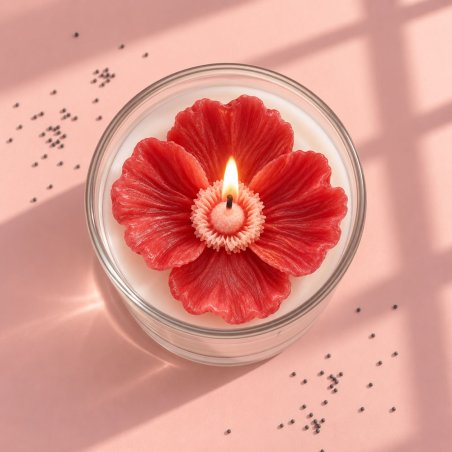 Molde para velas flor de amapola para vela en vaso