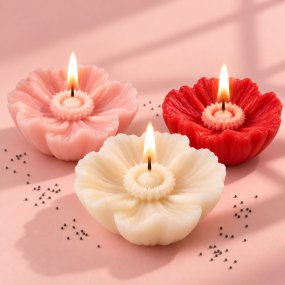 Molde para velas y jabones flor de amapola