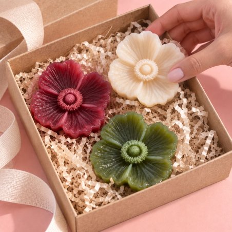 Molde para velas y jabones flor de amapola de regalo