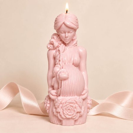 Molde para hacer vela madre con su bebé floral