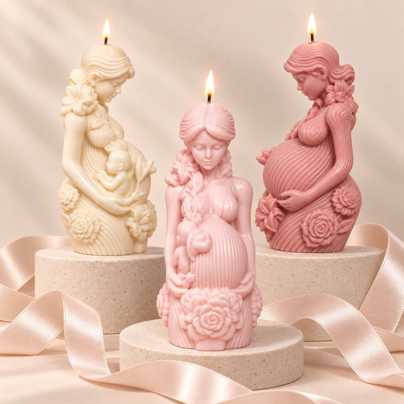 Molde romántico para hacer vela maternidad