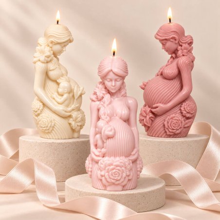 Molde romántico para hacer vela maternidad