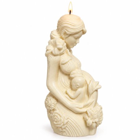 Molde vela madre con su bebé floral