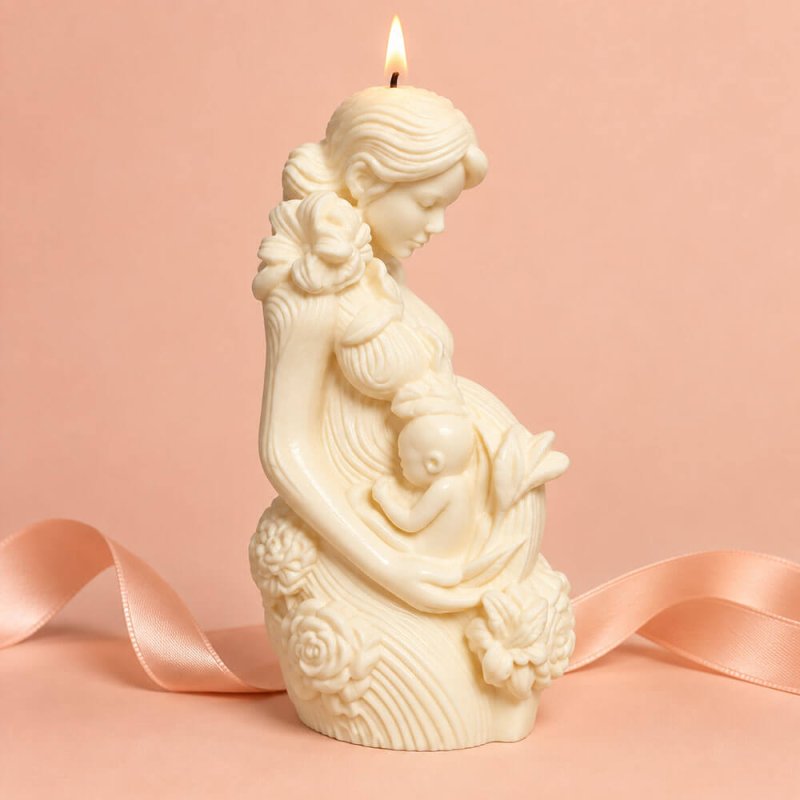 vela madre con su bebé floral