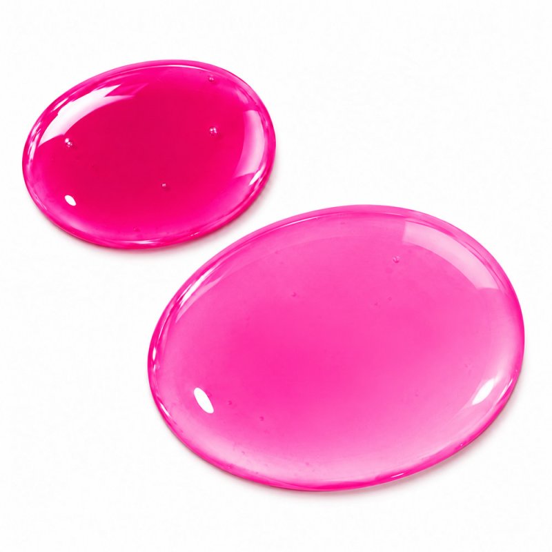Muestra de colorante magenta floxina hidrosoluble polvo con agua