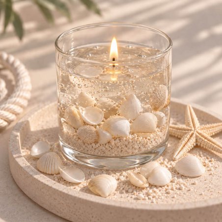 conchas de mar tellina en vela de gel