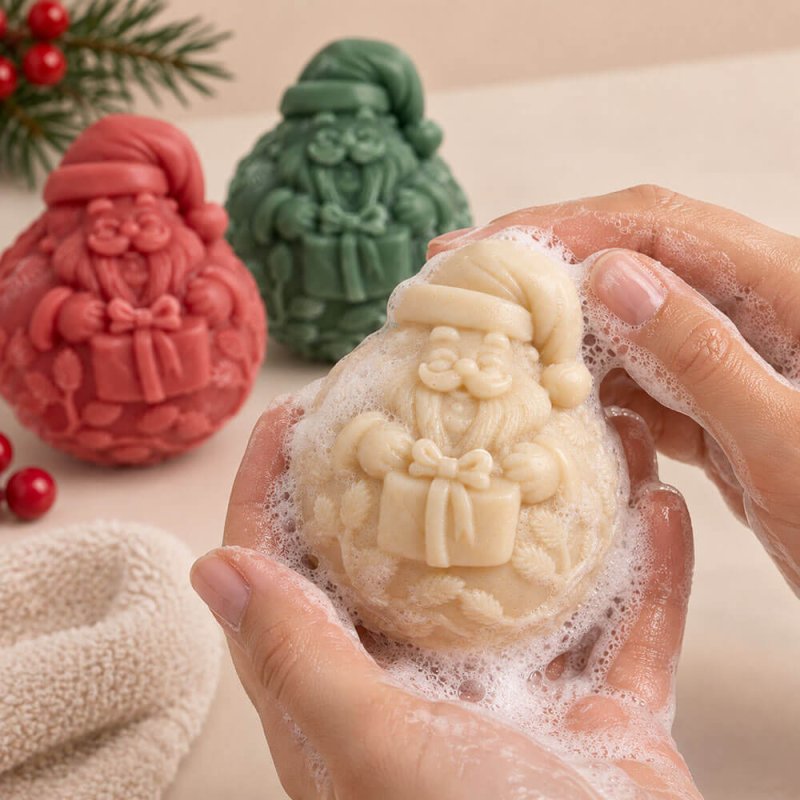 Molde para jabones bola de Navidad Papá Noel de siliciona