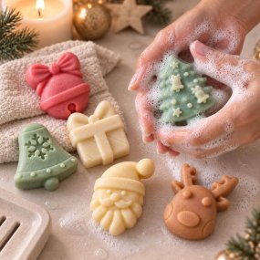 Moule à savons et wax melts 12 figurines de Noël