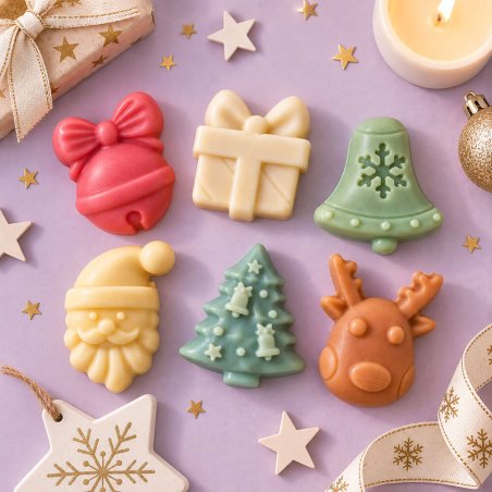 Molde para jabones y wax melts 12 figuras de Navidad