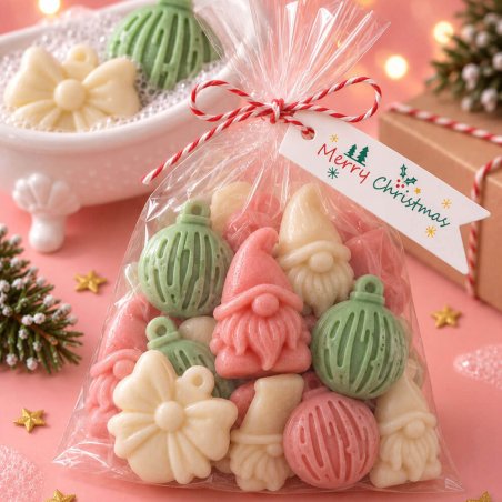 Molde para jabones y wax melts gnomos y bolas de Navidad para regalar