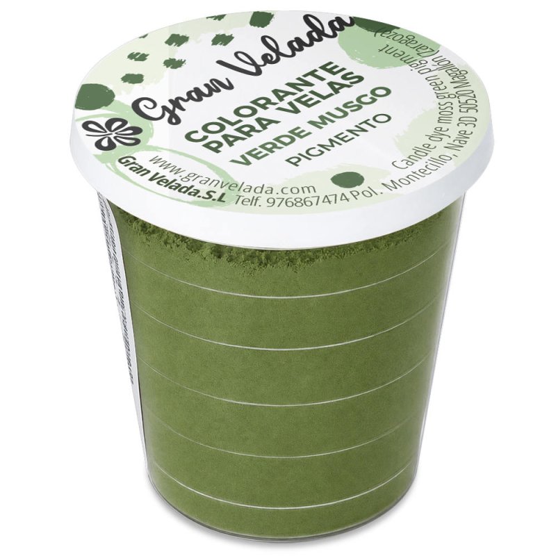 Colorante velas verde musgo pigmento envase