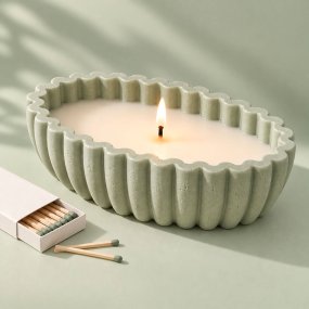 Molde para recipiente de velas ondulado 17,5 x 9 cm