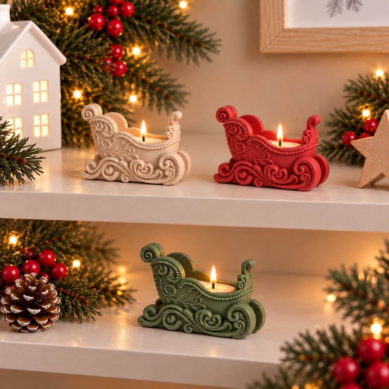 Portavelas trineo de Navidad
