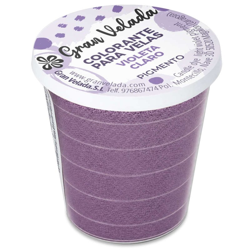 Colorante velas violeta claro Gran Velada, pigmento en polvo para teñir velas — tarro