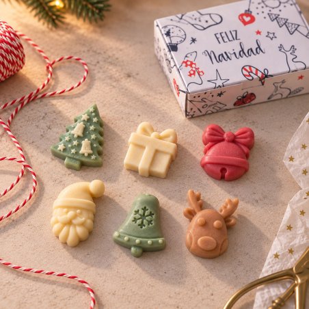 Molde para jabones y wax melts 6 figuras de Navidad de regalo