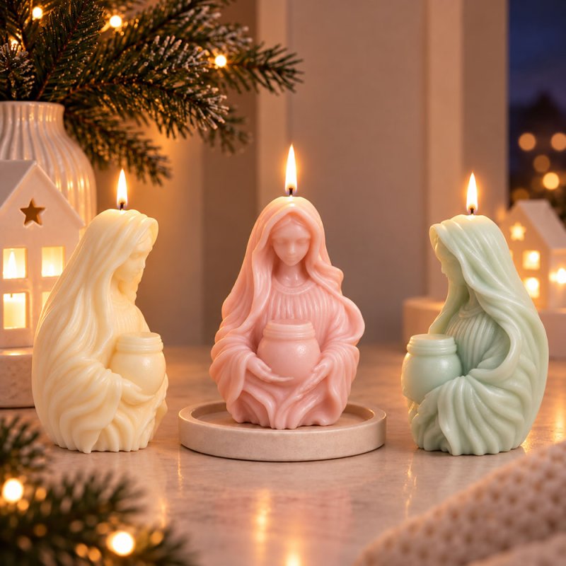 Velas virgen con vasija
