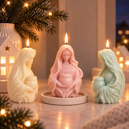 Velas virgen con vasija