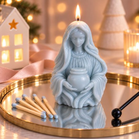 Velas de cera virgen con vasija