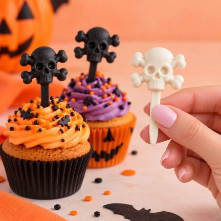 6 pinchos de calavera de resina para celebraciones Halloween