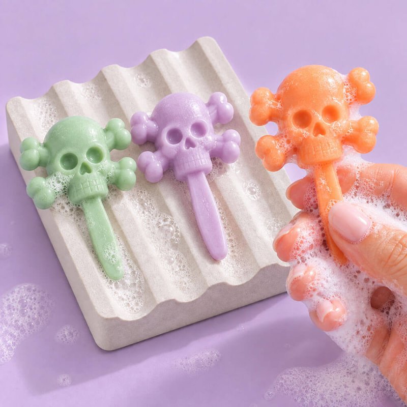 Jabones Halloween 6 pinchos de calavera