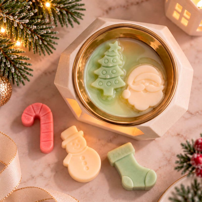 Molde 12 figuritas para wax melt de Navidad mix