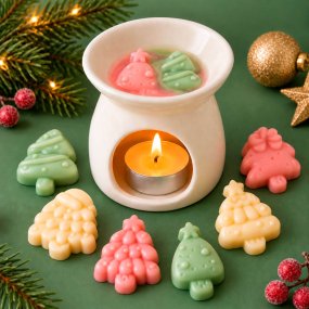 Molde para wax melts 12 arbolitos de Navidad