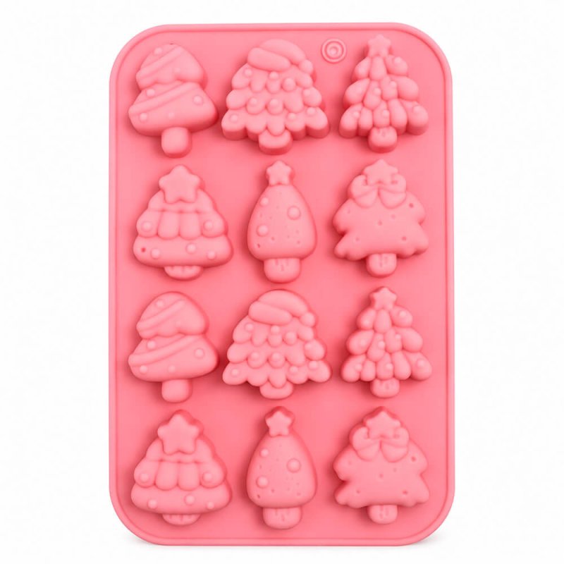 Molde para wax melts 12 arbolitos de Navidad