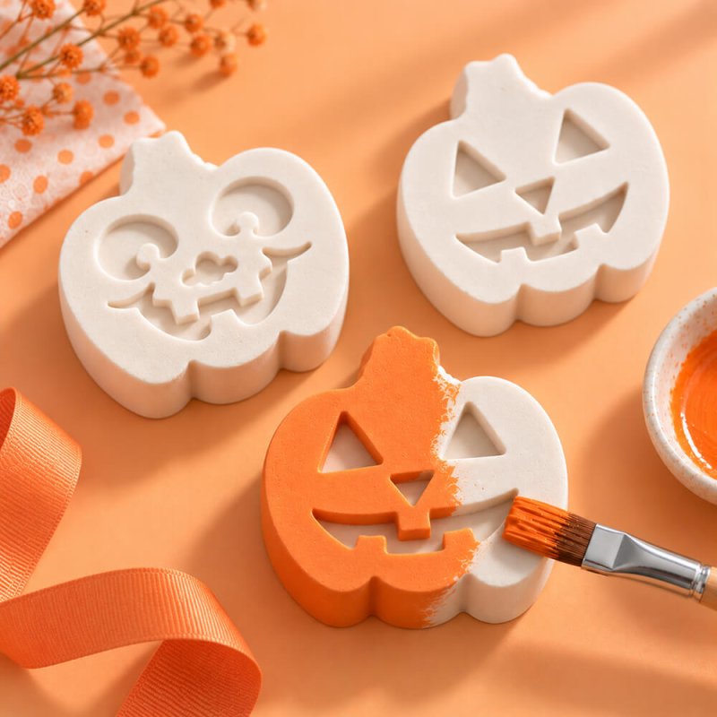 Molde Calabazas Halloween 3 cavidades  para manualidades