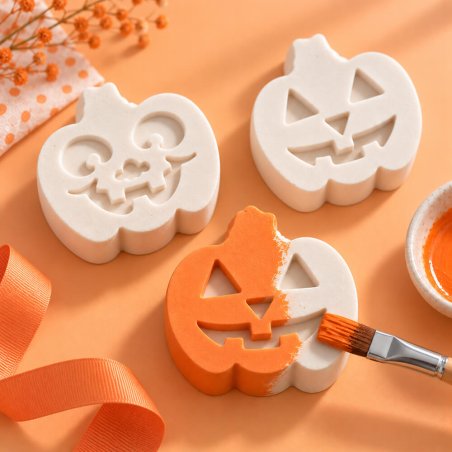 Molde Calabazas Halloween 3 cavidades  para manualidades
