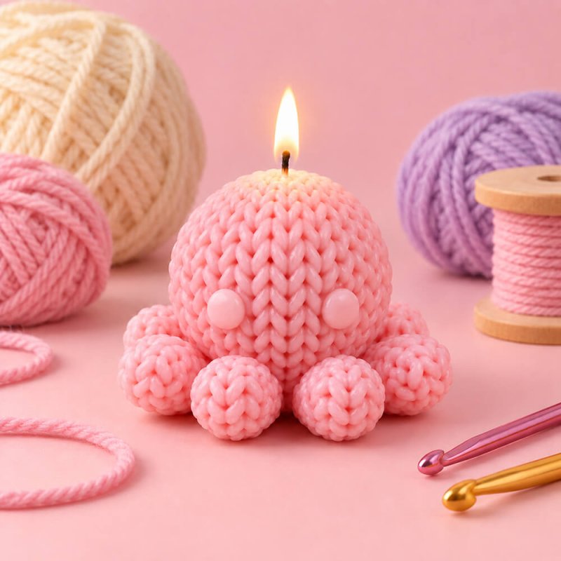 Velas pulpo de ganchillo