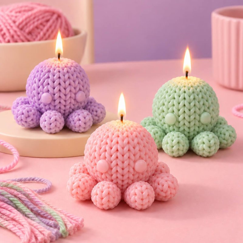 Velas de pulpo de ganchillo molde de silicona